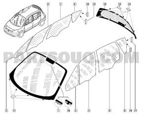 Genuine Renault Drivers Side Rear Window Quarter Dark Tinted New