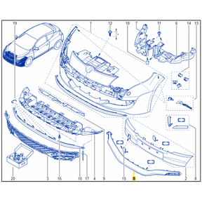 Genuine Renault Megane Mk3 3-Door Coupe Front Bumper Moulding 620723651R New
