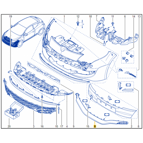 Genuine Renault Megane Mk3 3-Door Coupe Front Bumper Moulding 620723651R New