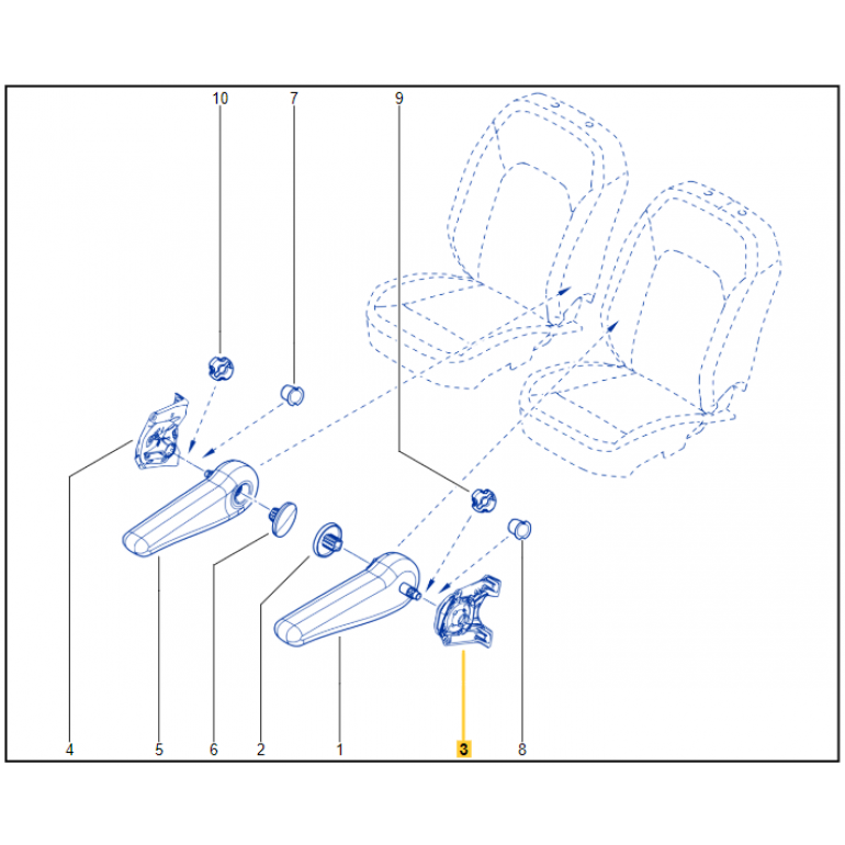 Genuine Dacia Duster Mk2 Front Passenger Seat Armrest Mechanism New