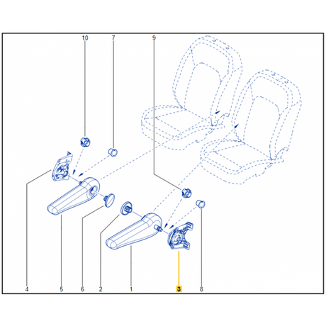 Genuine Dacia Duster Mk2 Front Passenger Seat Armrest Mechanism New