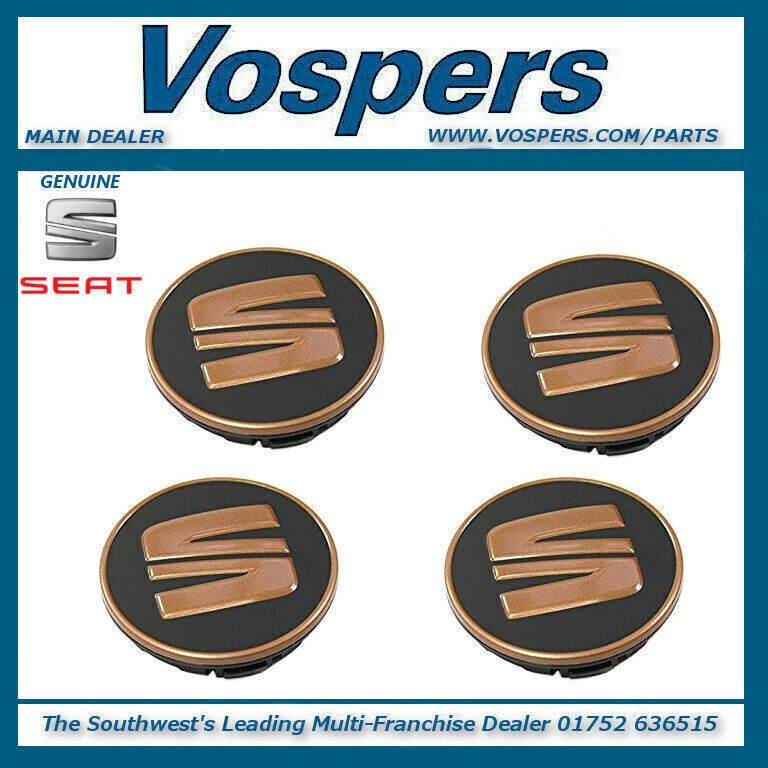 Genuine Seat Set Of Four Copper Alloy Wheel Centre Caps X4 5F0601171TVK