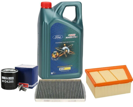 Ford Fiesta 1.1L 2017  Service Kit & Genuine Castrol 5W20 Engine Oil