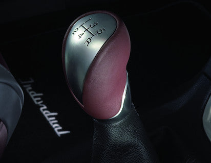 Genuine Gear Lever Knob red leather and aluminium design - 1571936