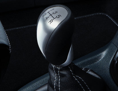 Genuine Gear Lever Knob black leather and satin chrome design - 1799524