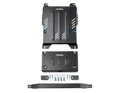 Genuine RIVAL* Body Undershield kit for transmission and transfer case, steel - 2773373