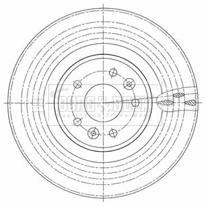 Borg & Beck - BRAKE DISC SINGLE - BBD6126S - Fits: Renault Megane 2.0 Tce 05/09-