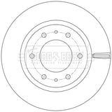 Borg & Beck - BRAKE DISC SINGLE - BBD6256S - Fits: Shogun Sport III 2.4 DI-D 08/15-
