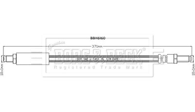 Borg & Beck - BRAKE HOSE - BBH6160 - Fits: Ford Escort,Consul,Granada