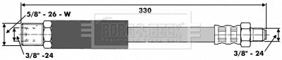 Borg & Beck - BRAKE HOSE - BBH6538 - Fits: Rover Mini 69-84