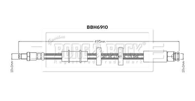 Borg & Beck - BRAKE HOSE - BBH6910 - Fits: PSA Boxer,Jumper,Fiat Ducato