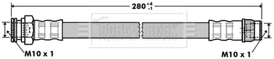 Borg & Beck - BRAKE HOSE - BBH7356 - Fits: PSA Berlingo,Partner,Expert