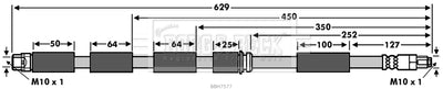 Borg & Beck - BRAKE HOSE - BBH7577 - Fits: BMW X5 E70,F15,F85,X6 E71,E72