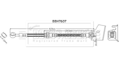 Borg & Beck - BRAKE HOSE - BBH7607 - Fits: Hyundai i10 07-