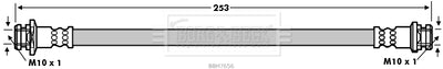 Borg & Beck - BRAKE HOSE - BBH7656 - Fits: Nissan Pixo 04/09-