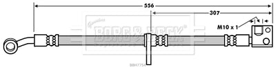 Borg & Beck - BRAKE HOSE - BBH7754 - Fits: Honda Civic VIII 2.0 (FN,FK)