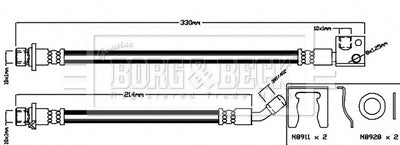 Borg & Beck - BRAKE HOSE - BBH8035 - Fits: Honda Civic 06-12