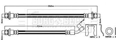 Borg & Beck - BRAKE HOSE - BBH8036 - Fits: Honda Civic 06-12