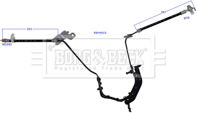 Borg & Beck - BRAKE HOSE - BBH9022 - Fits: Berlingo,Partner 2008-