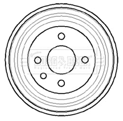 Borg & Beck - BRAKE DRUM - BBR7040 - Fits: GM Astra,Cavalier 1.3-1.8 79-