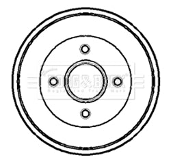 Borg & Beck - BRAKE DRUM - BBR7079 - Fits: Renault Extra van (rear) 86-