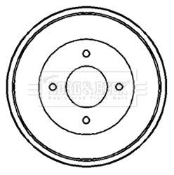 Borg & Beck - BRAKE DRUM - BBR7082 - Fits: Ford Mondeo 2l.Sal+ALL Estates