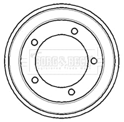 Borg & Beck - BRAKE DRUM - BBR7083 - Fits: Ford Transit rear 91-