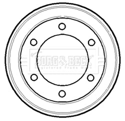 Borg & Beck - BRAKE DRUM - BBR7084 - Fits: Ford Transit rear 91-