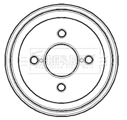Borg & Beck - BRAKE DRUM - BBR7095 - Fits: Mitsubishi Colt/Mirage 1.2/1.5