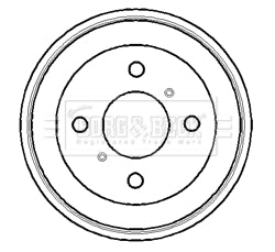 Borg & Beck - BRAKE DRUM - BBR7097 - Fits: Nissan Primera 1.6/2.0D Est90-