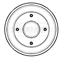 Borg & Beck - BRAKE DRUM - BBR7105 - Fits: Peugeot 106SXi 91-