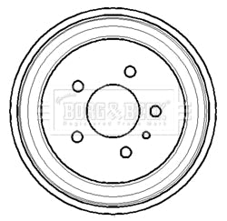 Borg & Beck - REAR BRAKE DRUM - BBR7113 - Fits: Vauxhall Vectra 95-2000