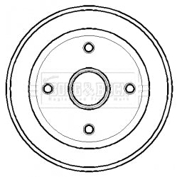 Borg & Beck - REAR BRAKE DRUM - BBR7124 - Fits: Vauxhall Corsa 00-