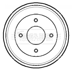 Borg & Beck - BRAKE DRUM - BBR7129 - Fits: Ford Mondeo 1.6,1.8 dia. 203mm