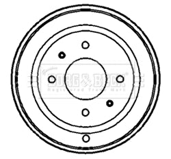 Borg & Beck - BRAKE DRUM - BBR7132 - Fits: Alfa 145,146 (ABS) 97 on