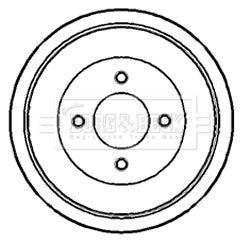 Borg & Beck - BRAKE DRUM - BBR7133 - Fits: Nissan Primera 6/96 - 3/02