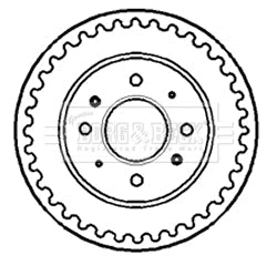 Borg & Beck - BRAKE DRUM - BBR7139 - Fits: Kia Serpia-Mentor 93 on