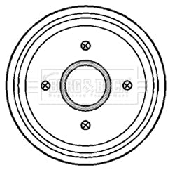 Borg & Beck - BRAKE DRUM - BBR7154 - Fits: Hyundai Atoz 1.0i 1998-