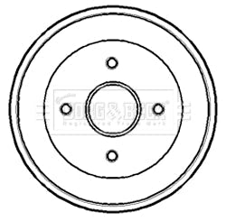 Borg & Beck - BRAKE DRUM - BBR7168 - Fits: Renault Kangoo 1.4i 1.9 10/99-