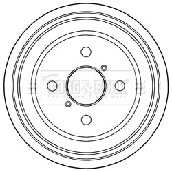 Borg & Beck - BRAKE DRUM - BBR7217 - Fits: Toyota Yaris 01/06-