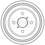 Borg & Beck - BRAKE DRUM - BBR7217 - Fits: Toyota Yaris 01/06-