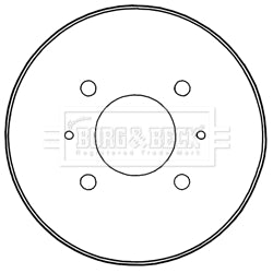 Borg & Beck - BRAKE DRUM - BBR7235 - Fits: M'bishi Colt 06/04-