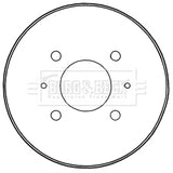 Borg & Beck - BRAKE DRUM - BBR7235 - Fits: M'bishi Colt 06/04-