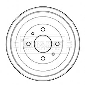 Borg & Beck - BRAKE DRUM - bbr7253 - Fits: Fiat Panda 06/12-