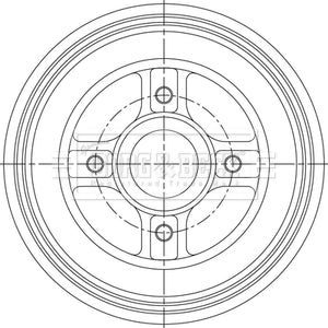 Borg & Beck - BRAKE DRUM - BBR7281 - Fits: Clio IV 11/12-