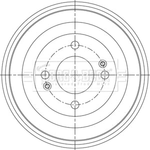 Borg & Beck - BRAKE DRUM - BBR7286 - Fits: i10 10/08-