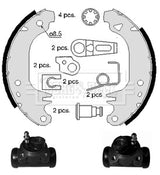 Borg & Beck - BRAKE SHOE KIT - BBS1006K - Fits: Peugeot 205 87-98