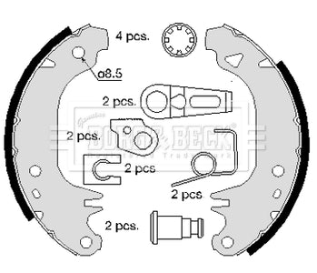Borg & Beck - BRAKE SHOES - BBS6242 - Fits: Citroen R90 approved