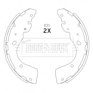 Borg & Beck - BRAKE SHOES - BBS6445 - Fits: Nissan Navara 05/05-