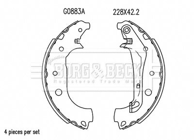 Borg & Beck - REAR BRAKE SHOES - BBS6515 - Fits: Ford EcoSport 08/13-